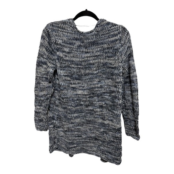 J. Jill Woven Knit 100% Marble Blur Gray Open Front Cardigan Size Medium - Picture 4 of 5